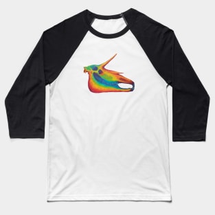 Rainbow Unicorn Skull Baseball T-Shirt